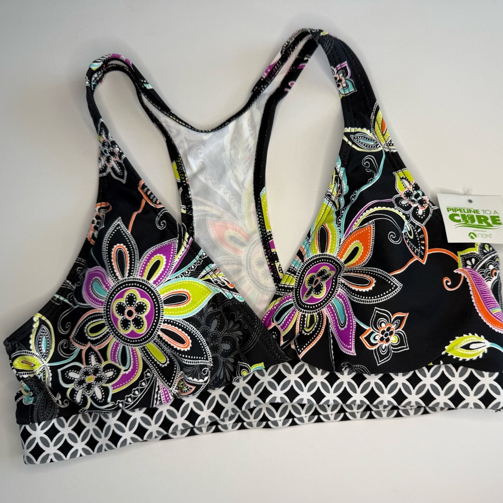 Next Multicolor Floral Paisley Bikini Top 34B NWT